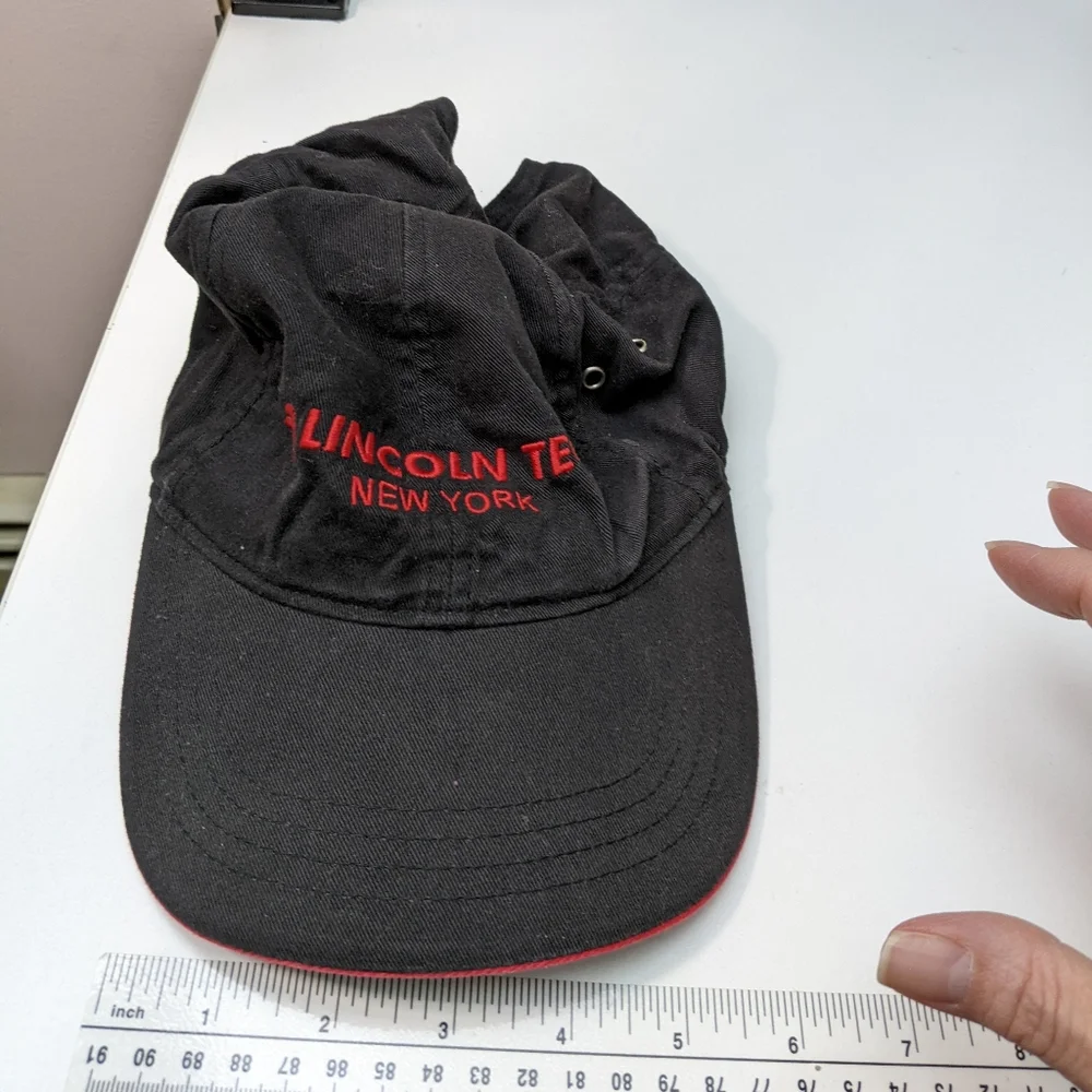Lincoln Tech New York Embroidered Hat, Black/Red with Adj, Size Strap, One Size